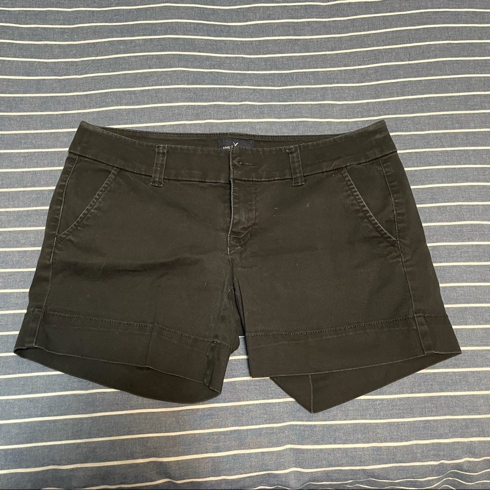 Black Midi Twill shorts